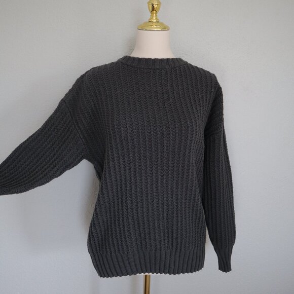 American Eagle Charcoal Chunky Knit Sweater XS - Picture 2 of 5